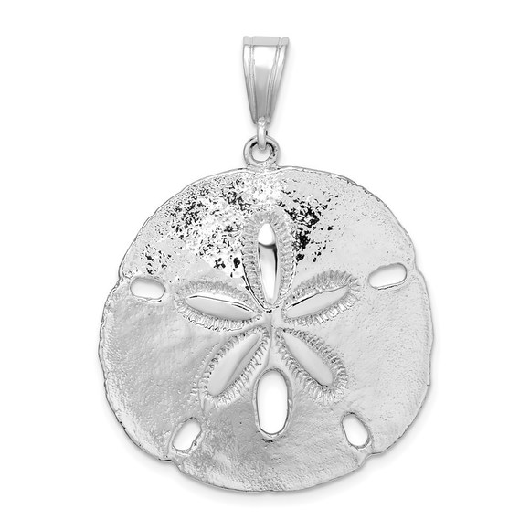 925 Sterling Silver Sand Dollar Necklace Charm Pendant 41.9mm X 32.9mm